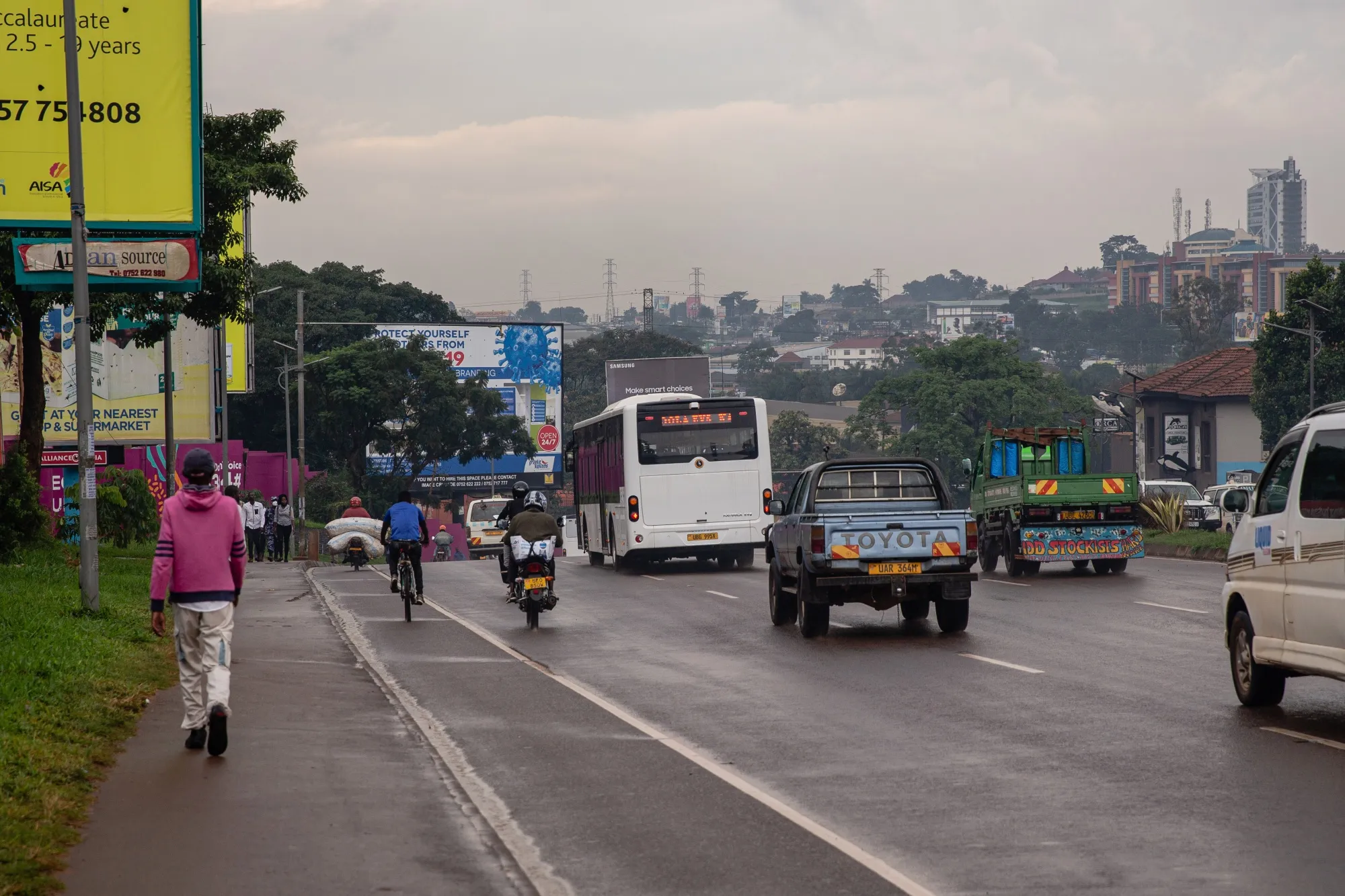 Passenger buses operating in Kampala, Uganda